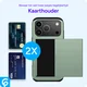 Apple iPhone 18 Pro Hoesje met Slider Kaarthouder Back Cover Groen afbeelding 10