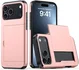 Apple iPhone 18 Pro Hoesje met Slider Kaarthouder Back Cover Roze afbeelding 1