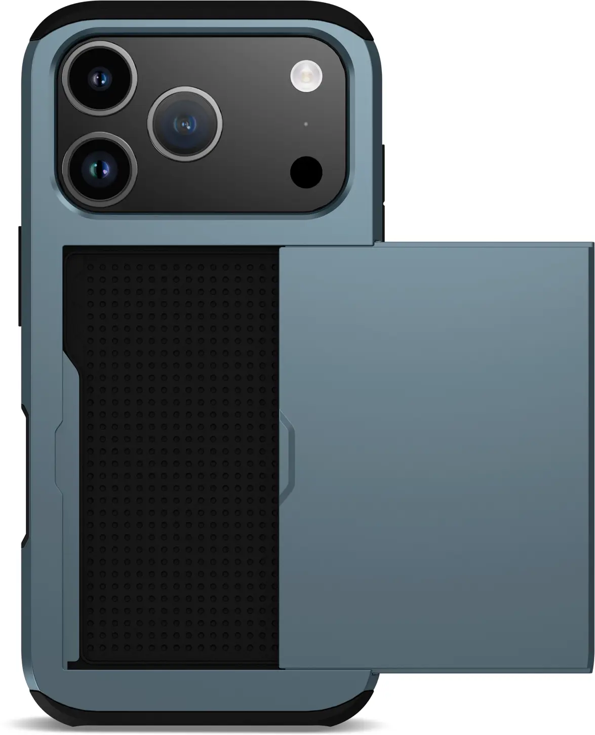 Apple iPhone 18 Pro Hoesje met Slider Kaarthouder Back Cover Blauw afbeelding 12