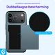 Apple iPhone 18 Pro Hoesje met Slider Kaarthouder Back Cover Blauw afbeelding 6