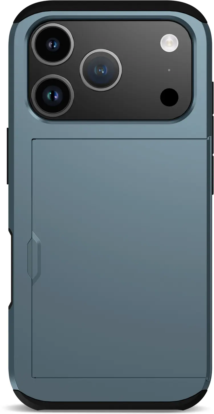 Apple iPhone 18 Pro Hoesje met Slider Kaarthouder Back Cover Blauw afbeelding 13