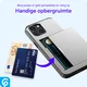Apple iPhone 18 Pro Hoesje met Slider Kaarthouder Back Cover Grijs afbeelding 6