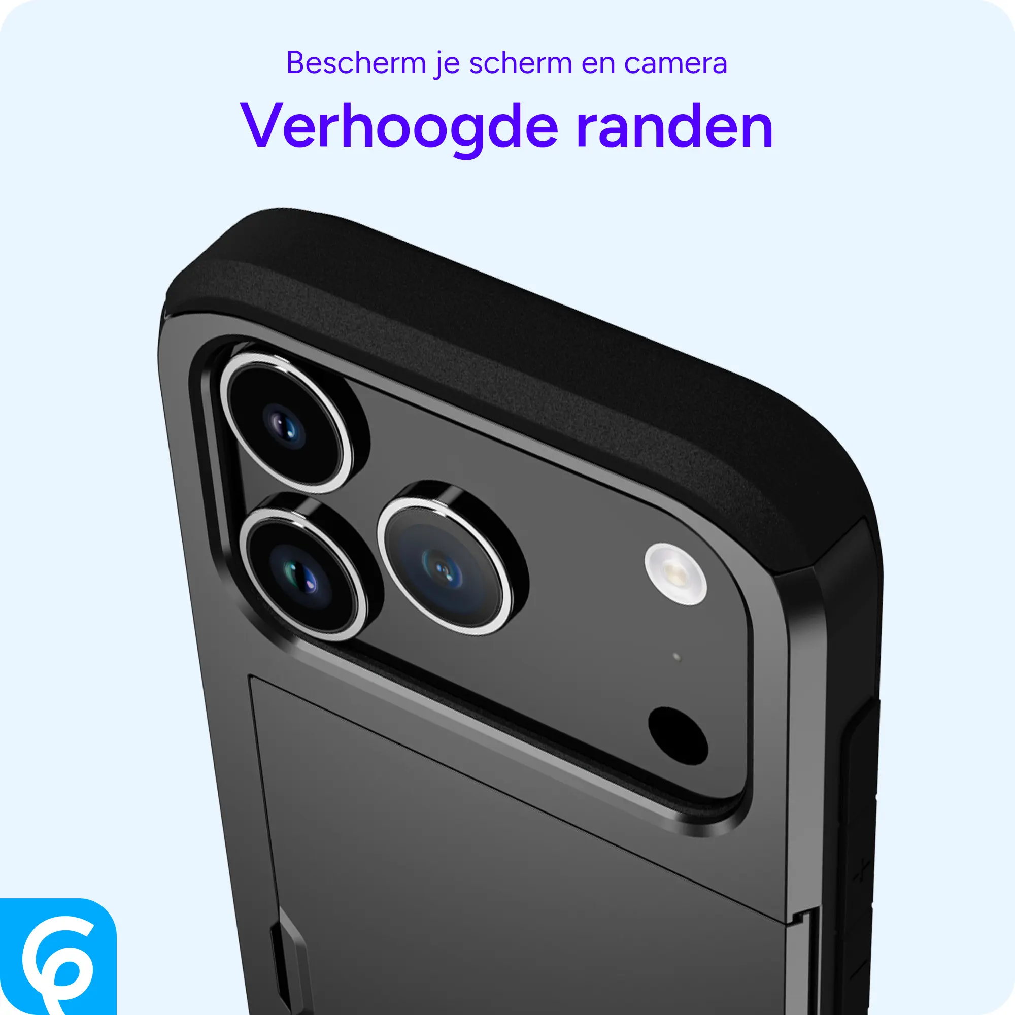 Apple iPhone 18 Pro Max Hoesje met Slider Kaarthouder Back Cover Zwart afbeelding 6