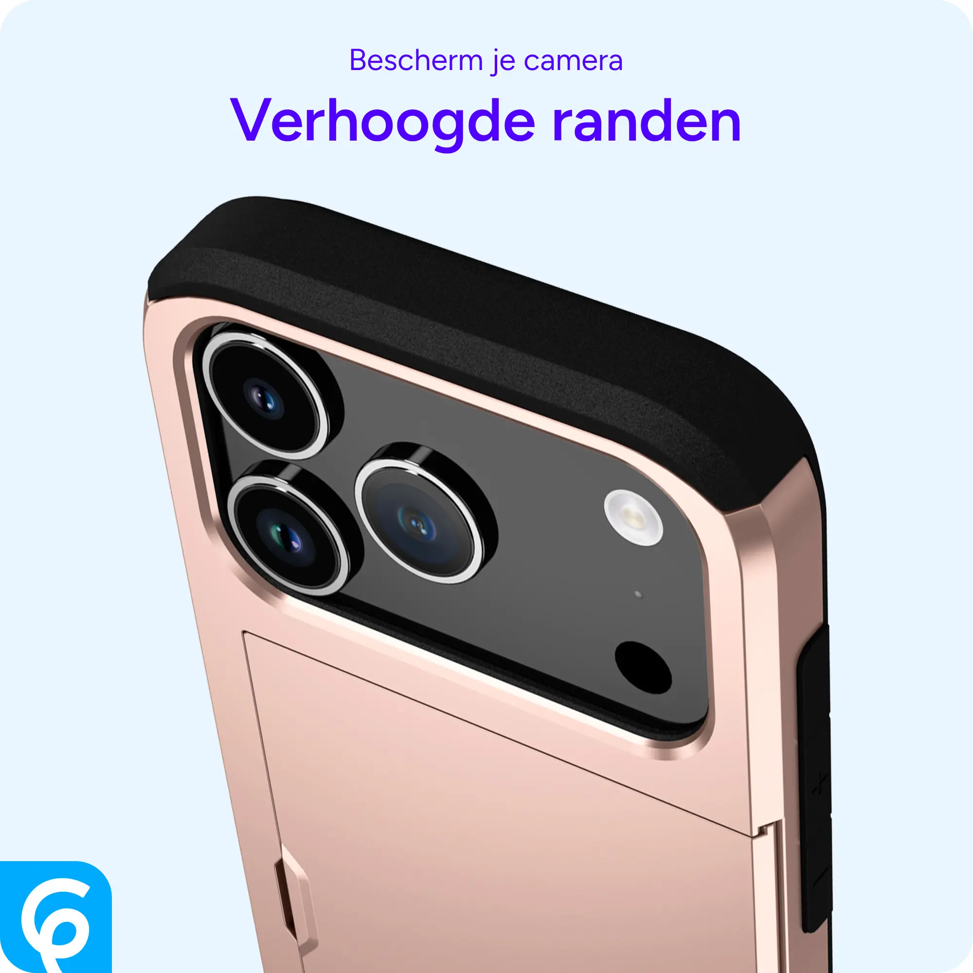Apple iPhone 18 Pro Max Hoesje met Slider Kaarthouder Back Cover Roze afbeelding 7
