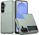 Samsung Galaxy S26 FE Hoesje met Slider Kaarthouder Back Cover Groen