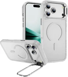 Apple iPhone 18 Pro Hoesje MagSafe Back Cover met Camera Stand Transparant afbeelding