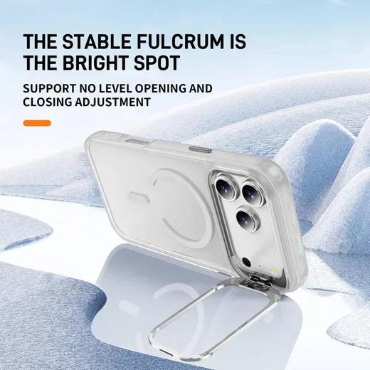 Apple iPhone 18 Pro Hoesje MagSafe Back Cover met Camera Stand Transparant afbeelding 3