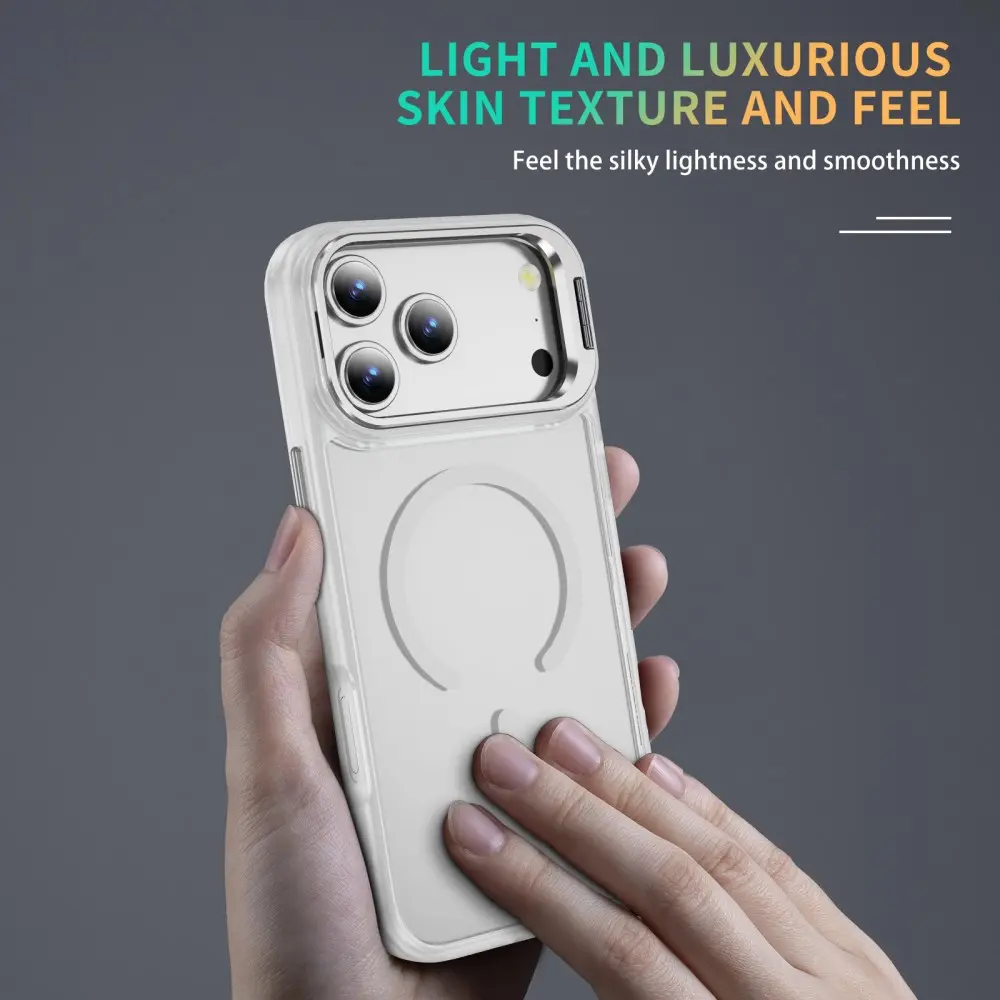 Apple iPhone 18 Pro Hoesje MagSafe Back Cover met Camera Stand Transparant afbeelding 8