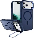Apple iPhone 18 Pro Hoesje MagSafe Back Cover met Camera Stand Blauw