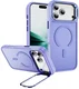 Apple iPhone 18 Pro Hoesje MagSafe Back Cover met Camera Stand Licht Paars