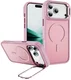 Apple iPhone 16 Pro Hoesje MagSafe Back Cover met Camera Stand Roze