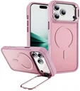 Apple iPhone 16 Pro Hoesje MagSafe Back Cover met Camera Stand Roze