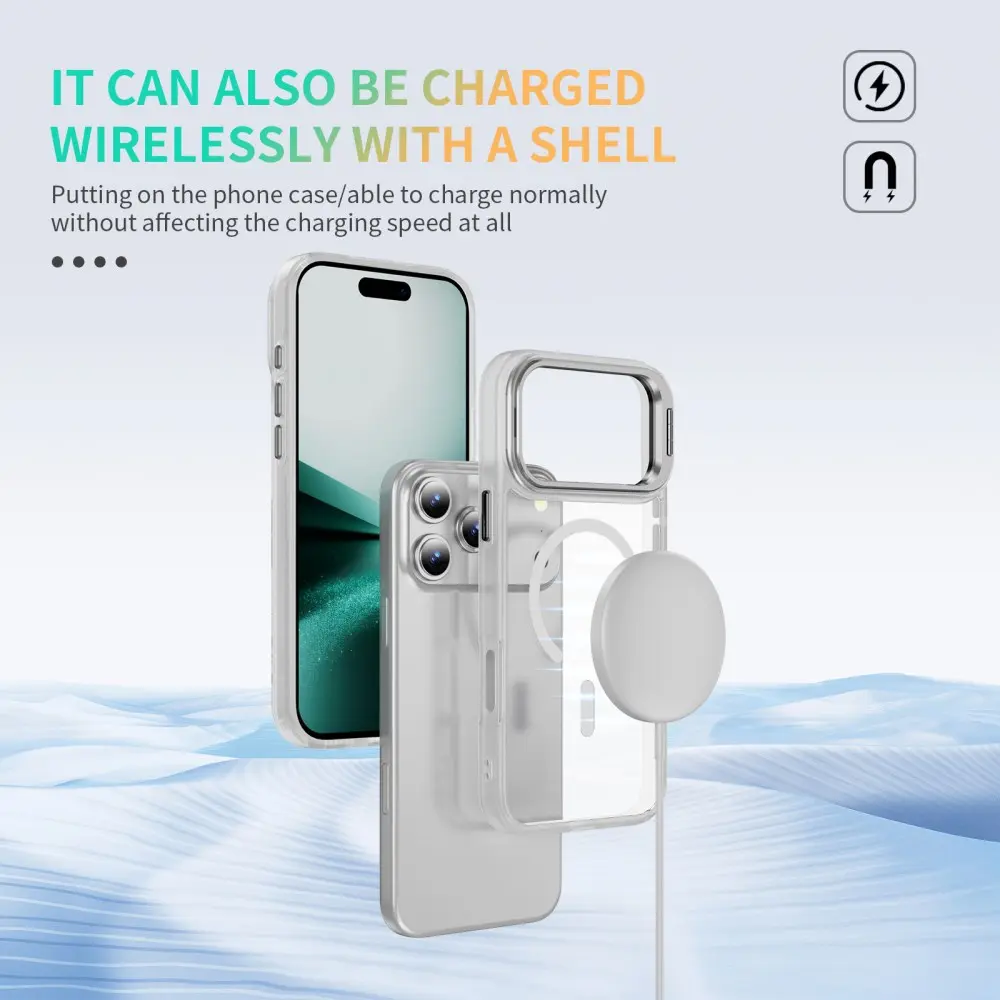 Apple iPhone 18 Pro Max Hoesje MagSafe Back Cover met Camera Stand Transparant afbeelding 5