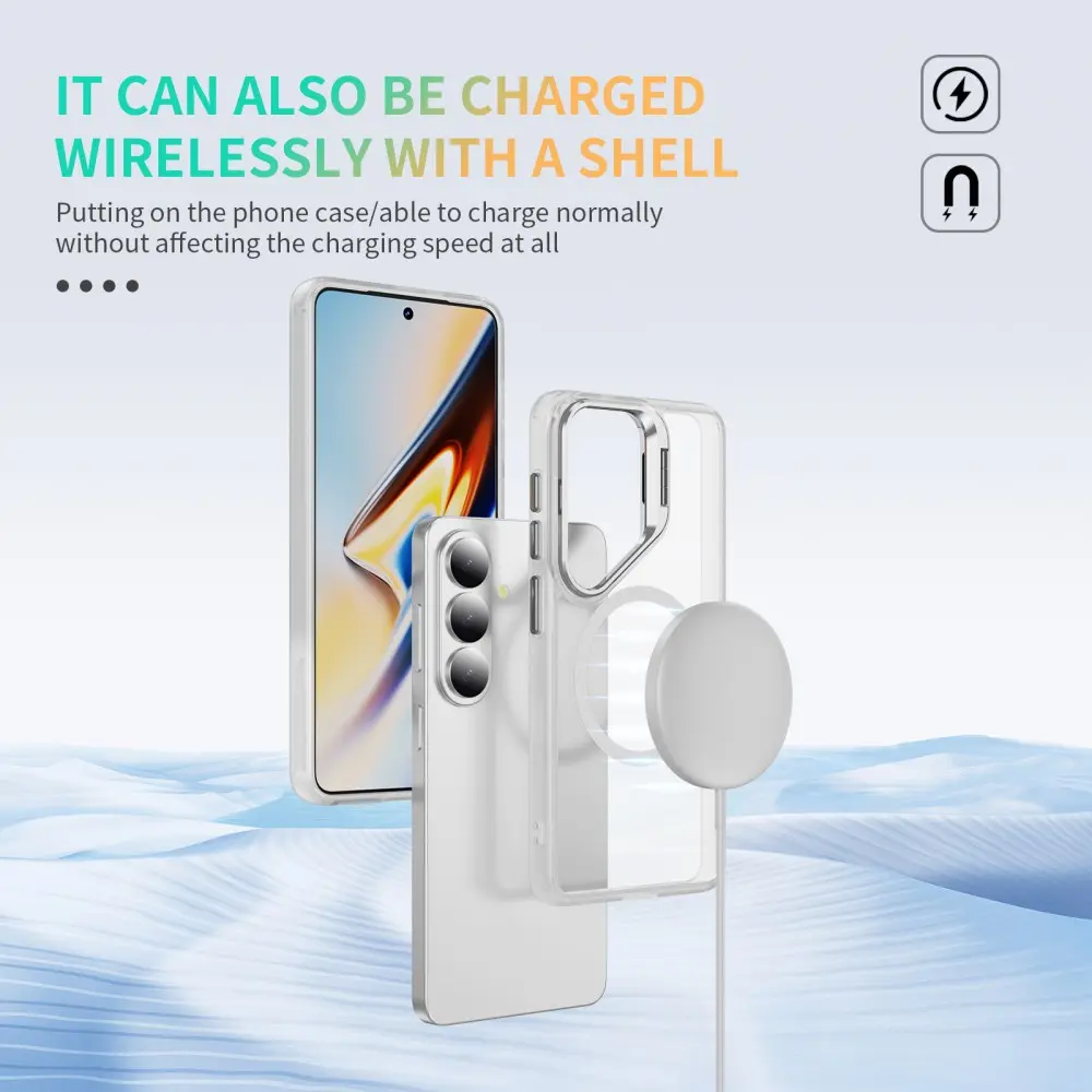 Samsung Galaxy S26 FE Hoesje MagSafe Back Cover met Camera Stand Transparant afbeelding 8