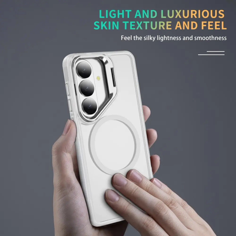 Samsung Galaxy S26 FE Hoesje MagSafe Back Cover met Camera Stand Transparant afbeelding 6