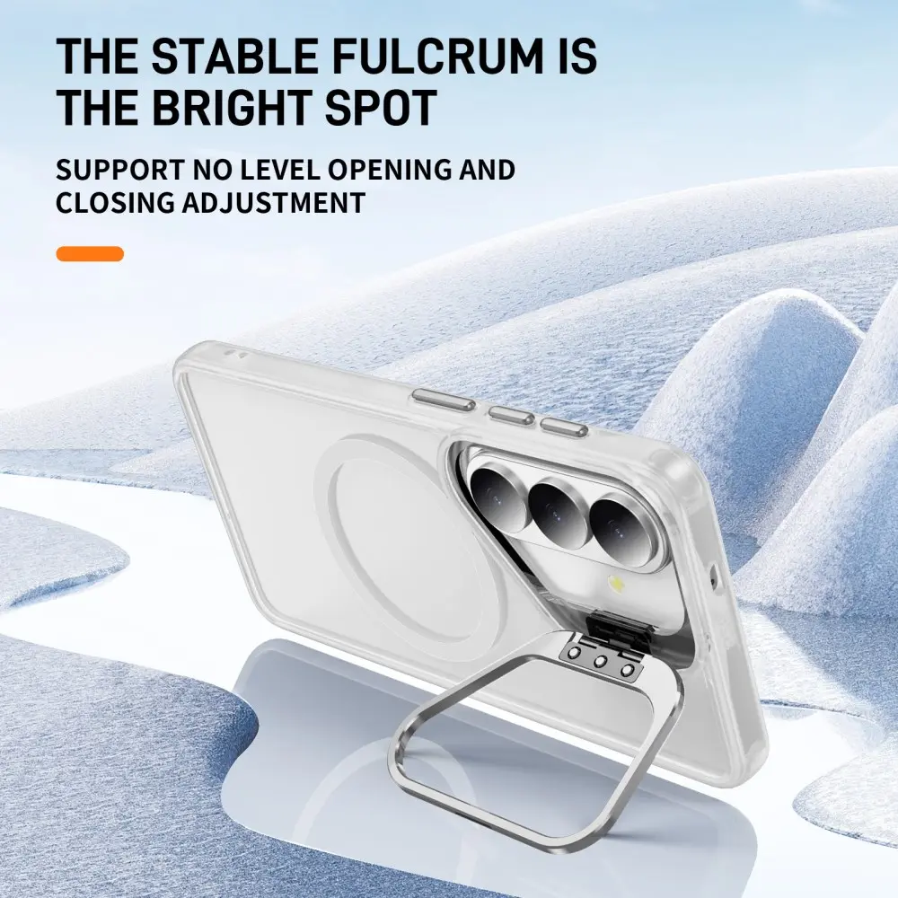 Samsung Galaxy S26 FE Hoesje MagSafe Back Cover met Camera Stand Transparant afbeelding 3
