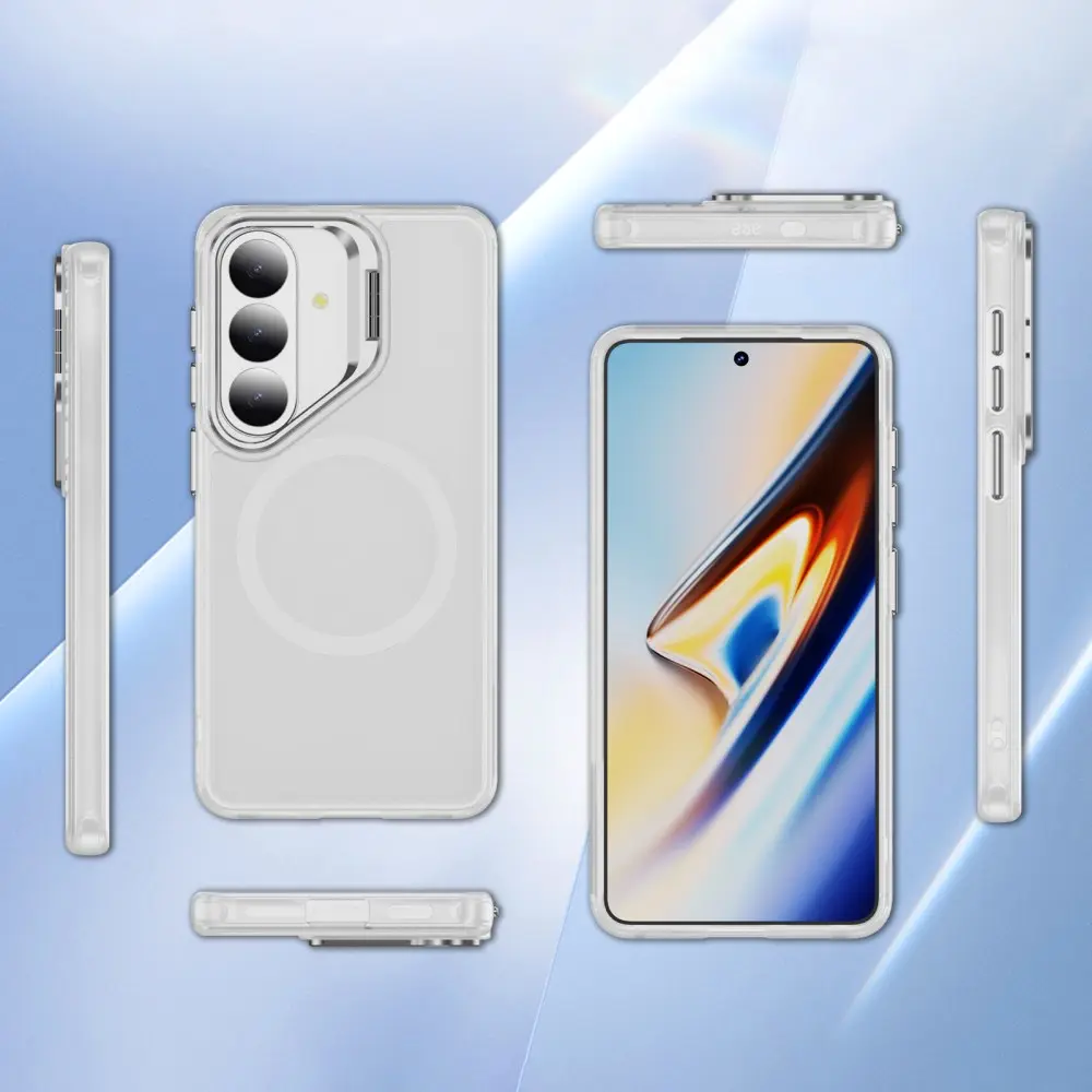 Samsung Galaxy S26 FE Hoesje MagSafe Back Cover met Camera Stand Transparant afbeelding 10