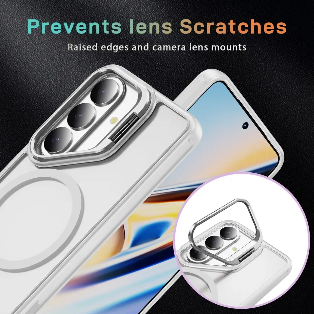 Samsung Galaxy S26 FE Hoesje MagSafe Back Cover met Camera Stand Transparant afbeelding 5
