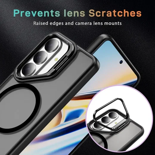 Samsung Galaxy S26 FE Hoesje MagSafe Back Cover met Camera Stand Zwart afbeelding 5