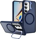 Samsung Galaxy S26 FE Hoesje MagSafe Back Cover met Camera Stand Blauw