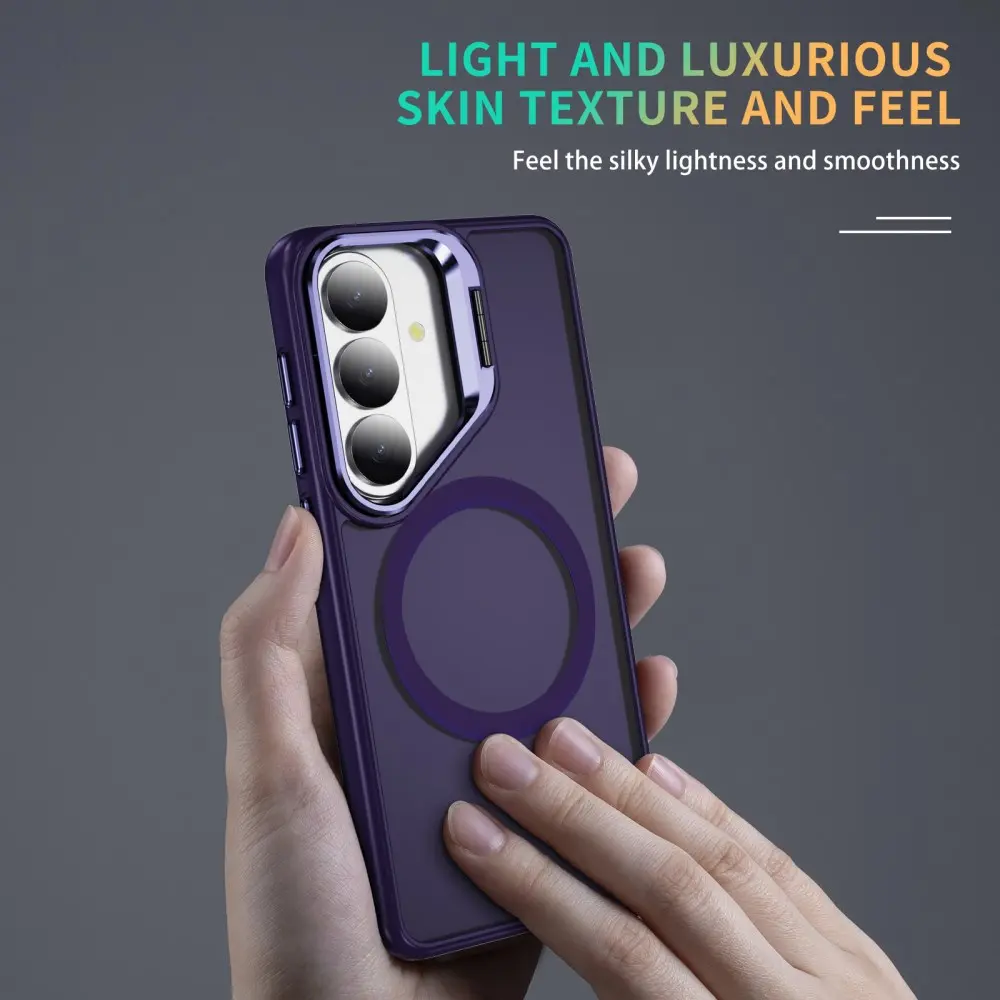 Samsung Galaxy S26 FE Hoesje MagSafe Back Cover met Camera Stand Paars afbeelding 6