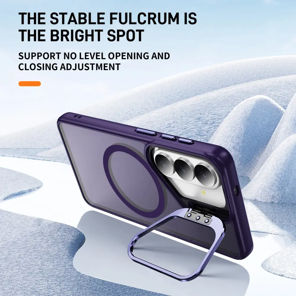 Samsung Galaxy S26 FE Hoesje MagSafe Back Cover met Camera Stand Paars afbeelding 3
