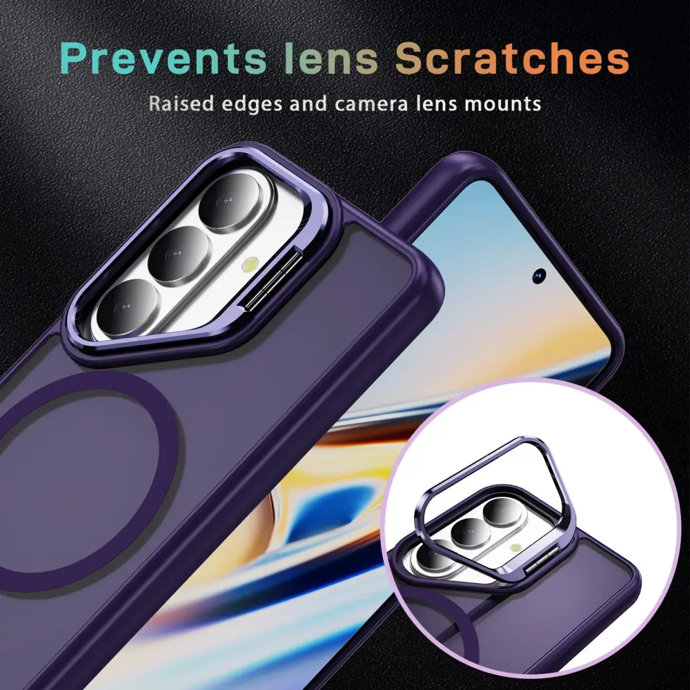 Samsung Galaxy S26 FE Hoesje MagSafe Back Cover met Camera Stand Paars afbeelding 5