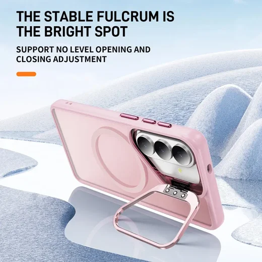 Samsung Galaxy S26 FE Hoesje MagSafe Back Cover met Camera Stand Roze afbeelding 3