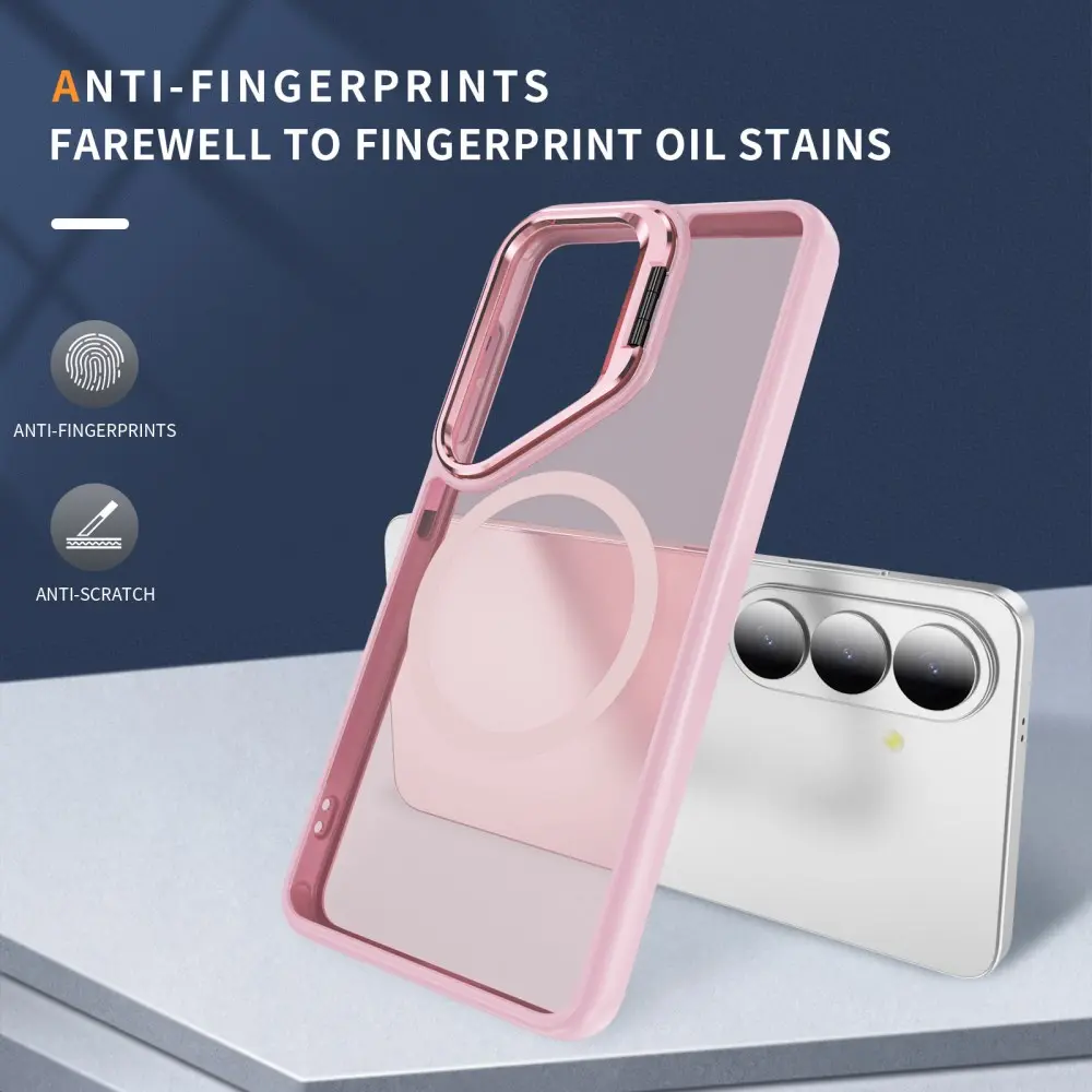 Samsung Galaxy S26 FE Hoesje MagSafe Back Cover met Camera Stand Roze afbeelding 9