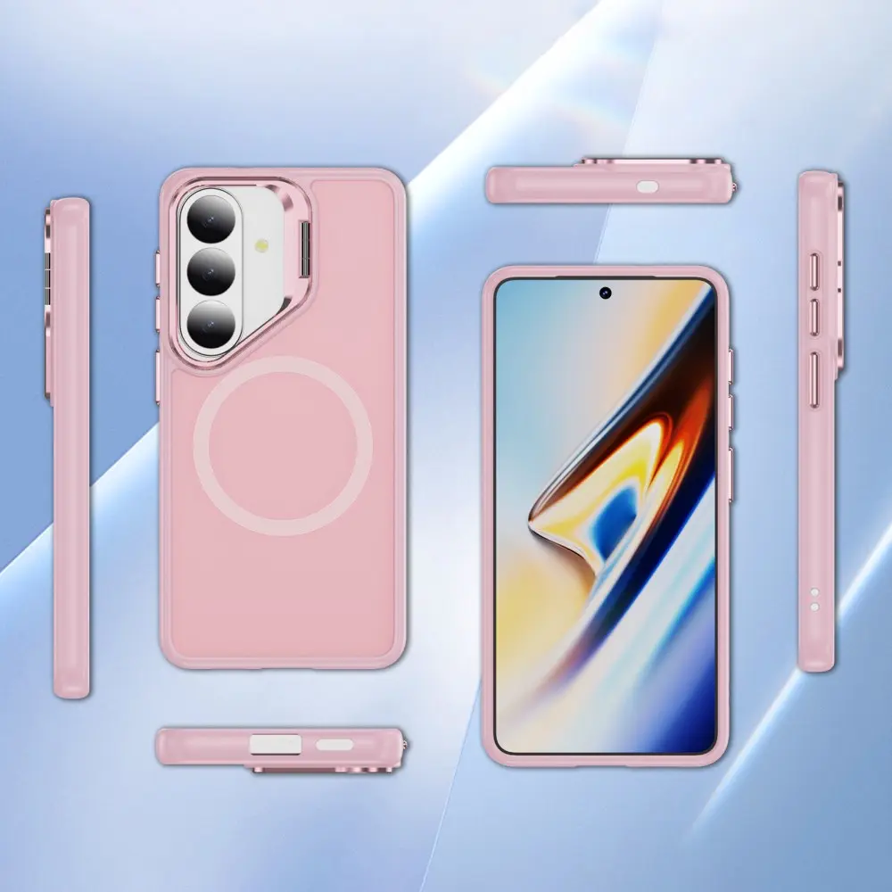 Samsung Galaxy S26 FE Hoesje MagSafe Back Cover met Camera Stand Roze afbeelding 10
