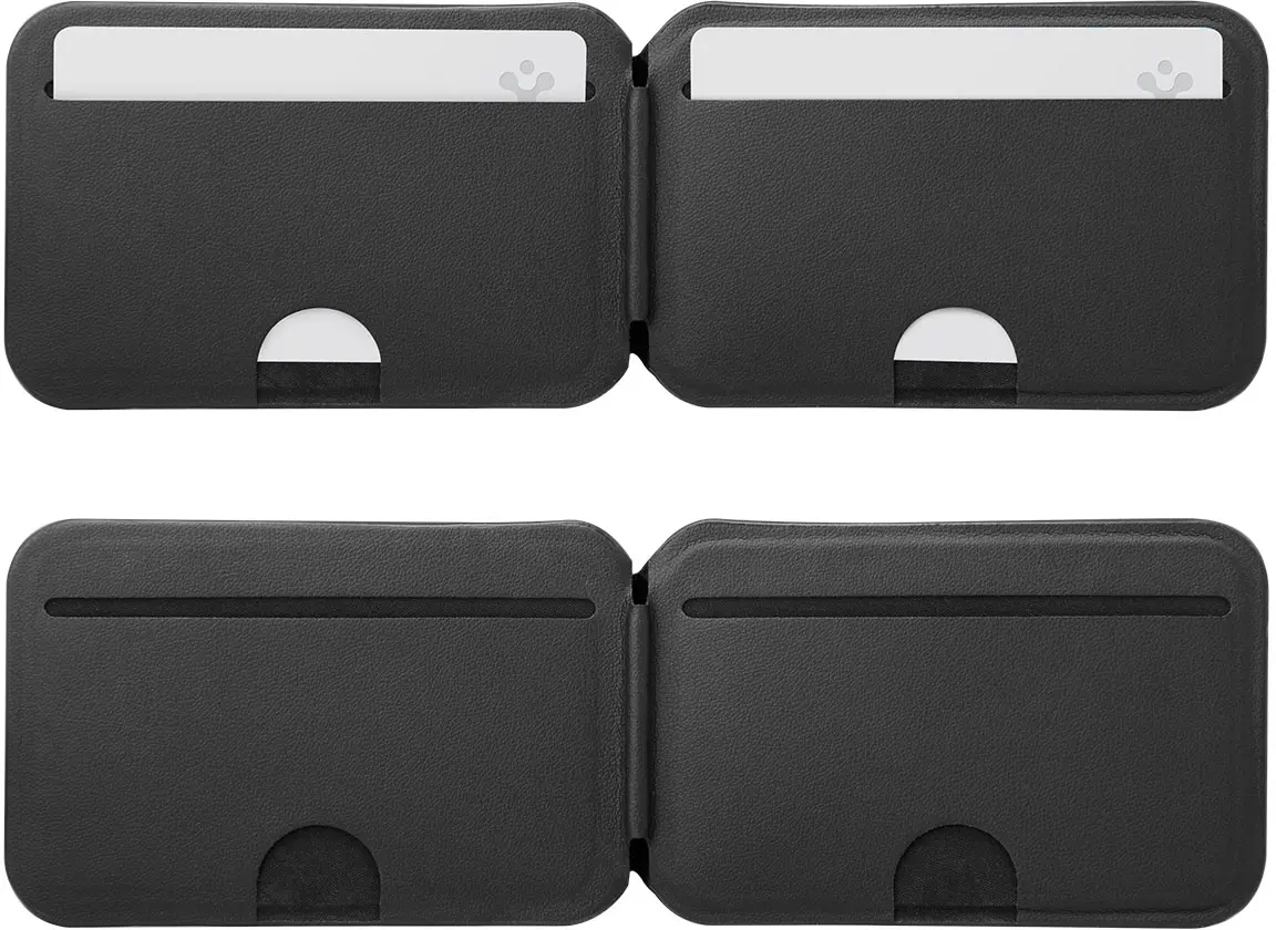 Spigen Slim Fold Stand Wallet MagSafe Pasjeshouder Zwart 12 Pasjes afbeelding 15