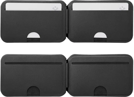Spigen Slim Fold Stand Wallet MagSafe Pasjeshouder Zwart 12 Pasjes afbeelding 15