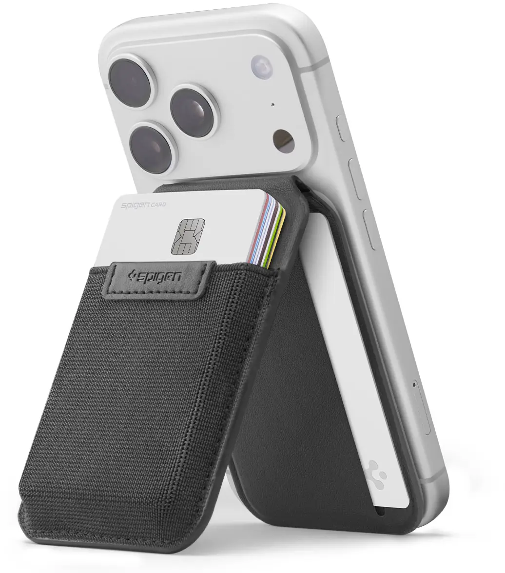 Spigen Slim Fold Stand Wallet MagSafe Pasjeshouder Zwart 12 Pasjes afbeelding 10