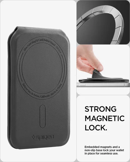 Spigen Slim Fold Stand Wallet MagSafe Pasjeshouder Zwart 12 Pasjes afbeelding 8