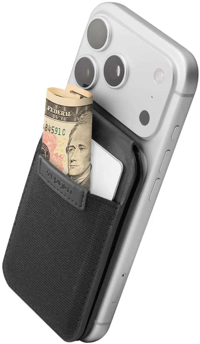 Spigen Slim Fold Stand Wallet MagSafe Pasjeshouder Zwart 12 Pasjes afbeelding 19