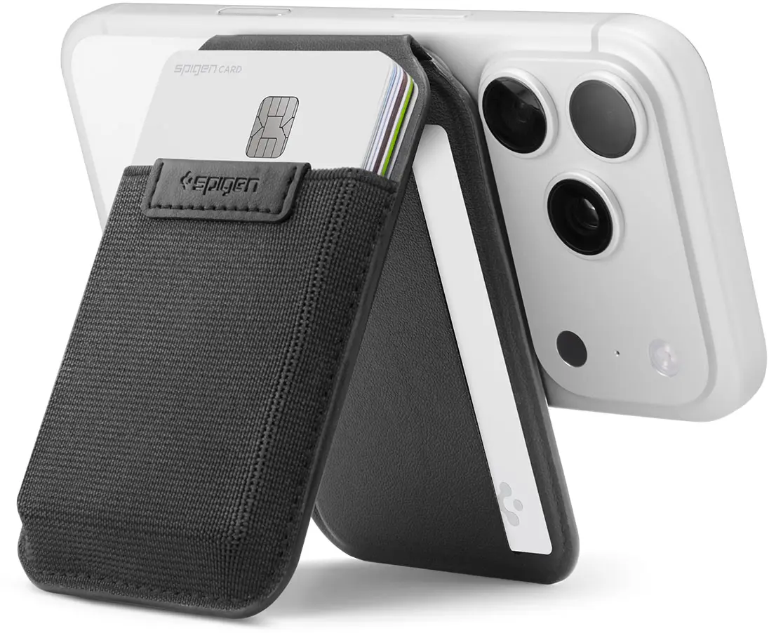 Spigen Slim Fold Stand Wallet MagSafe Pasjeshouder Zwart 12 Pasjes afbeelding 11