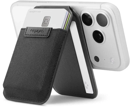 Spigen Slim Fold Stand Wallet MagSafe Pasjeshouder Zwart 12 Pasjes afbeelding 11