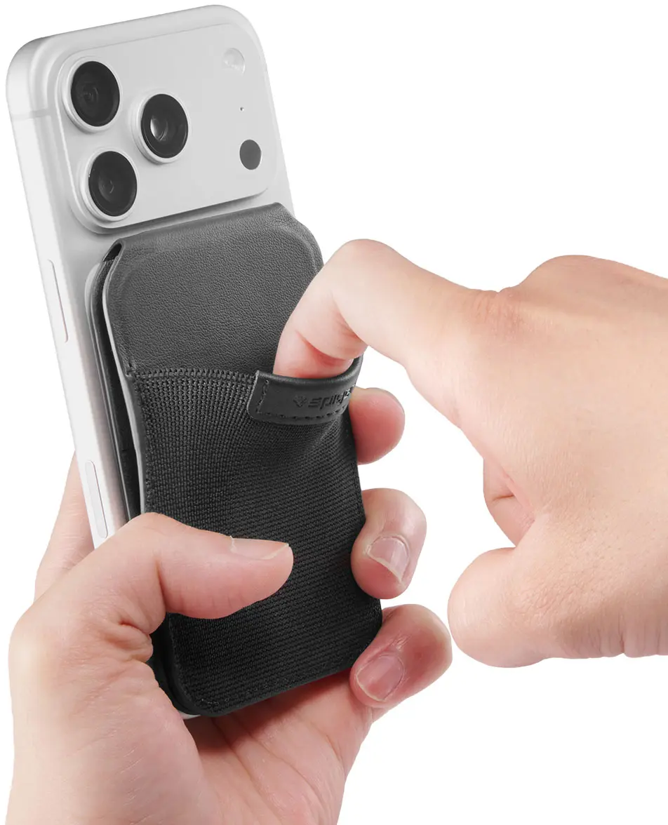 Spigen Slim Fold Stand Wallet MagSafe Pasjeshouder Zwart 12 Pasjes afbeelding 20