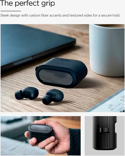 Spigen Rugged Armor Sony WF-1000XM6 Hoesje Matte Zwart afbeelding 2