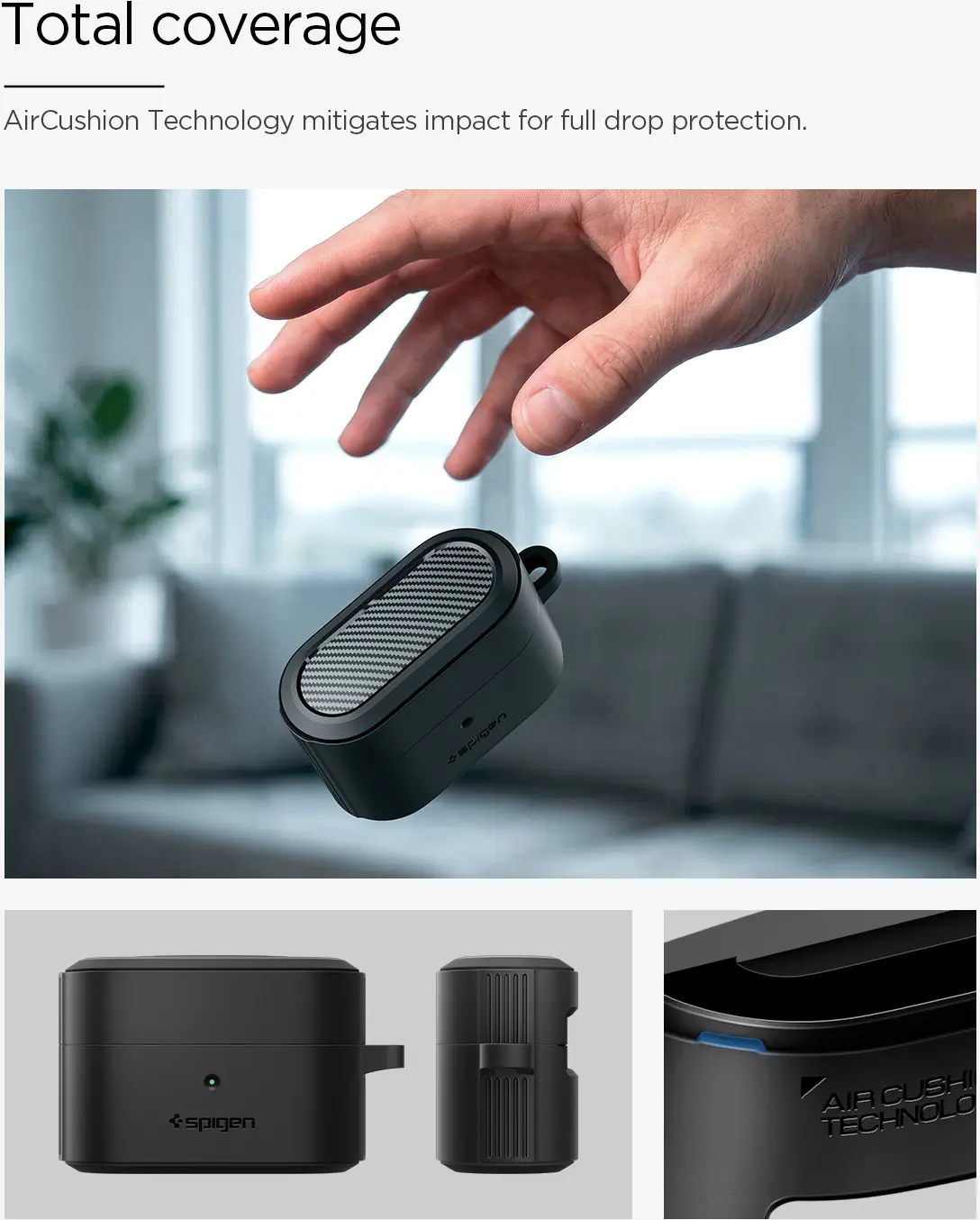 Spigen Rugged Armor Sony WF-1000XM6 Hoesje Matte Zwart afbeelding 6
