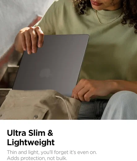 Spigen Air Skin Macbook Air 13 (M5/M4/M3/M2) Hoes Hardcase Transparant Zwart afbeelding 2