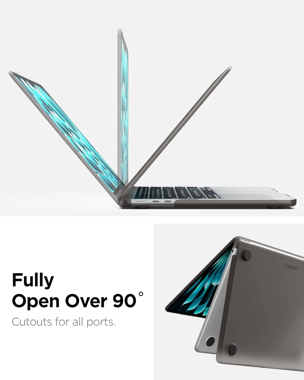 Spigen Air Skin Macbook Air 13 (M5/M4/M3/M2) Hoes Hardcase Transparant Zwart afbeelding 7