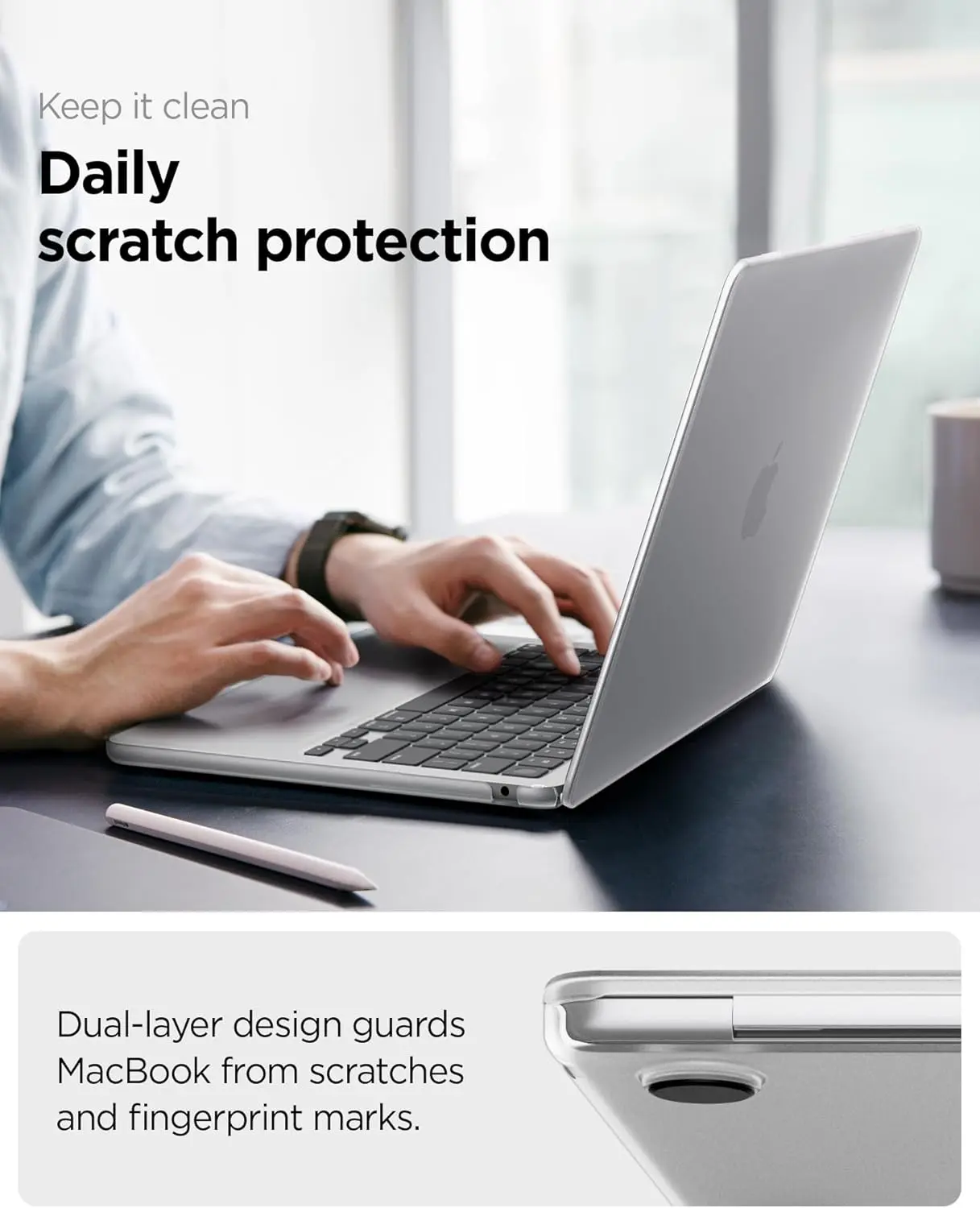 Spigen Air Skin Macbook Air 13 (M5/M4/M3/M2) Hoes Hardcase Transparant afbeelding 5