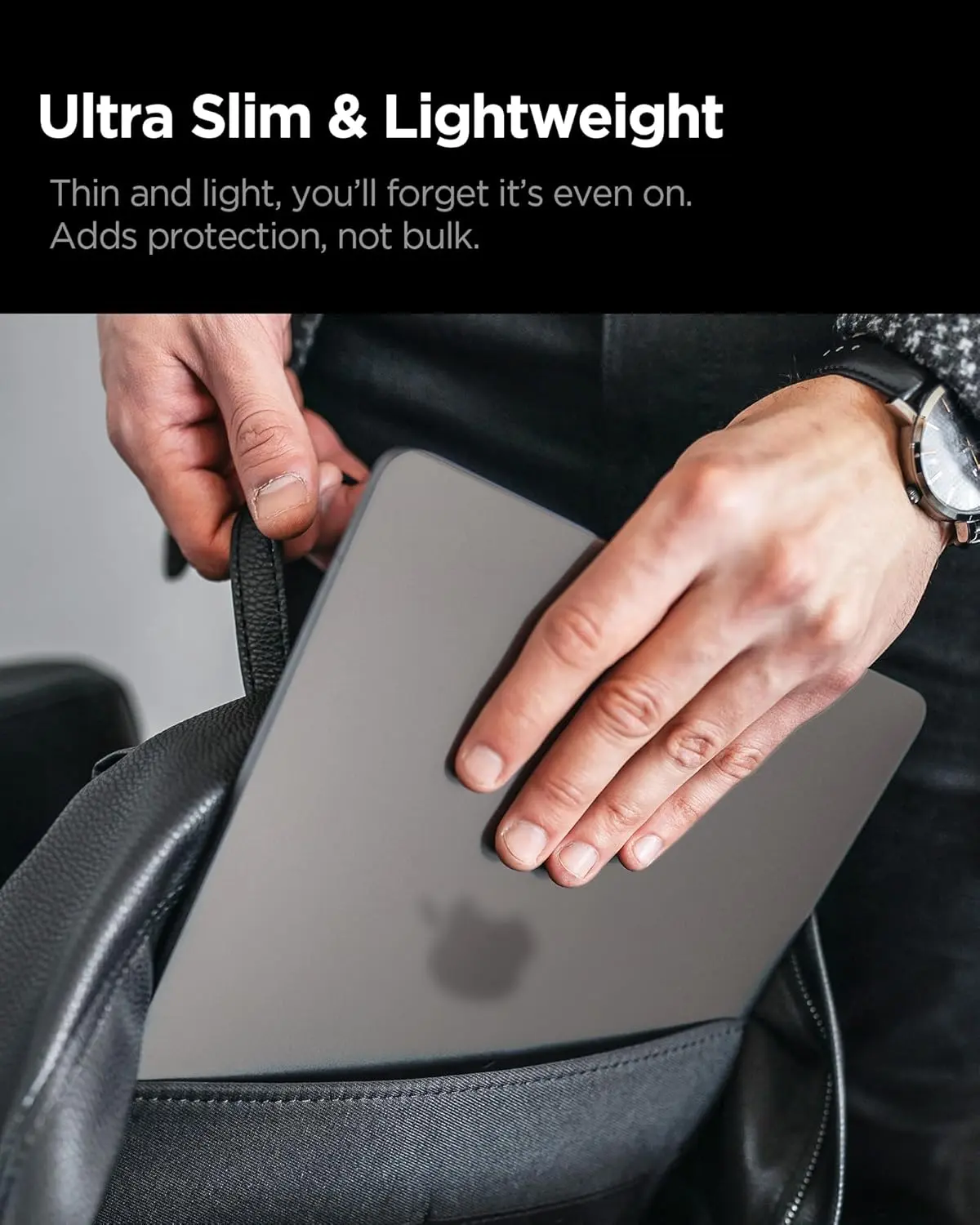 Spigen Air Skin Macbook Pro 14 (M5/M4/M3/M2/M1) Hoes Hardcase Transparant Zwart afbeelding 2