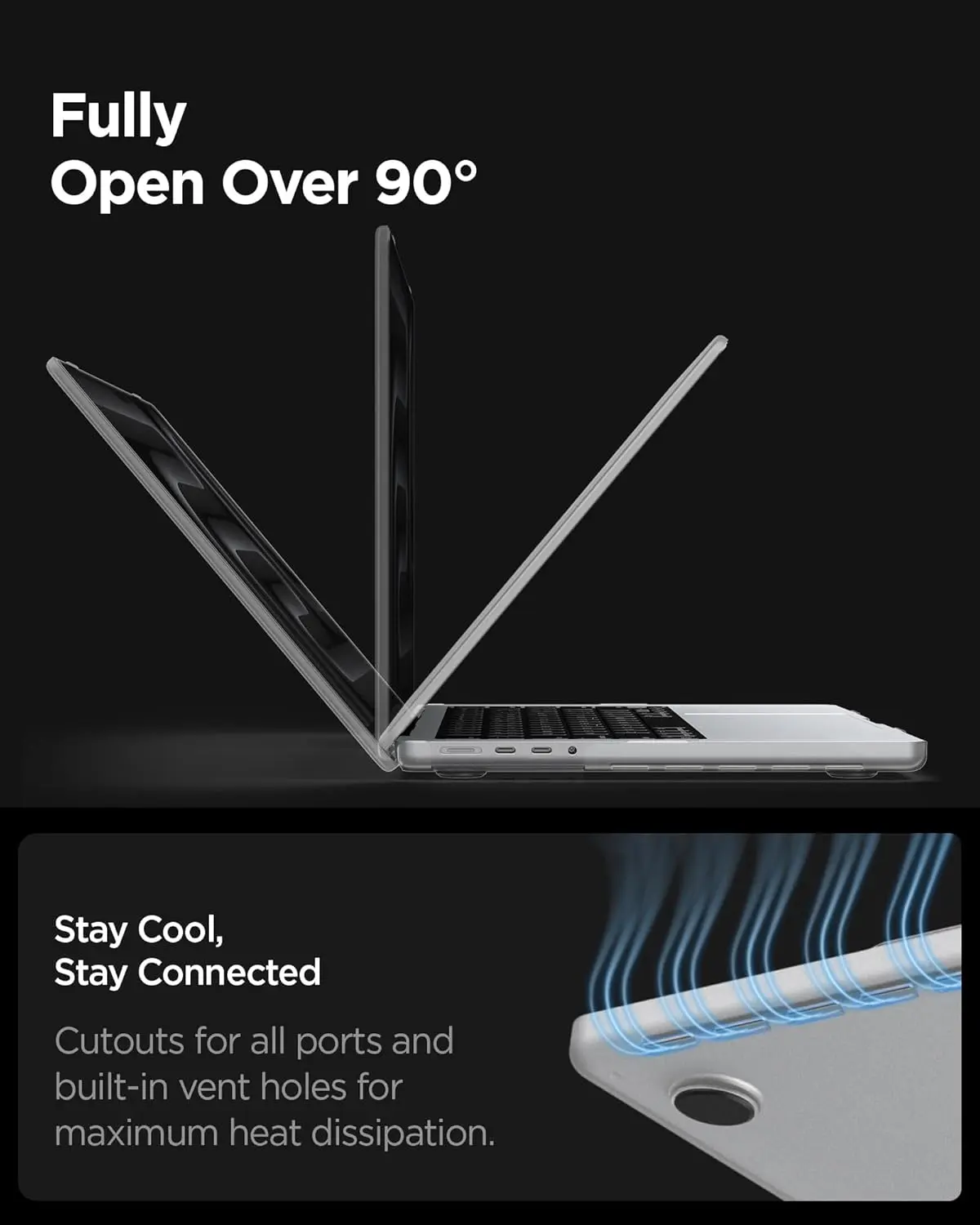 Spigen Air Skin Macbook Pro 14 (M5/M4/M3/M2/M1) Hoes Hardcase Transparant afbeelding 7