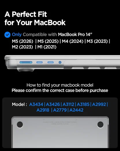 Spigen Air Skin Macbook Pro 14 (M5/M4/M3/M2/M1) Hoes Hardcase Transparant afbeelding 3