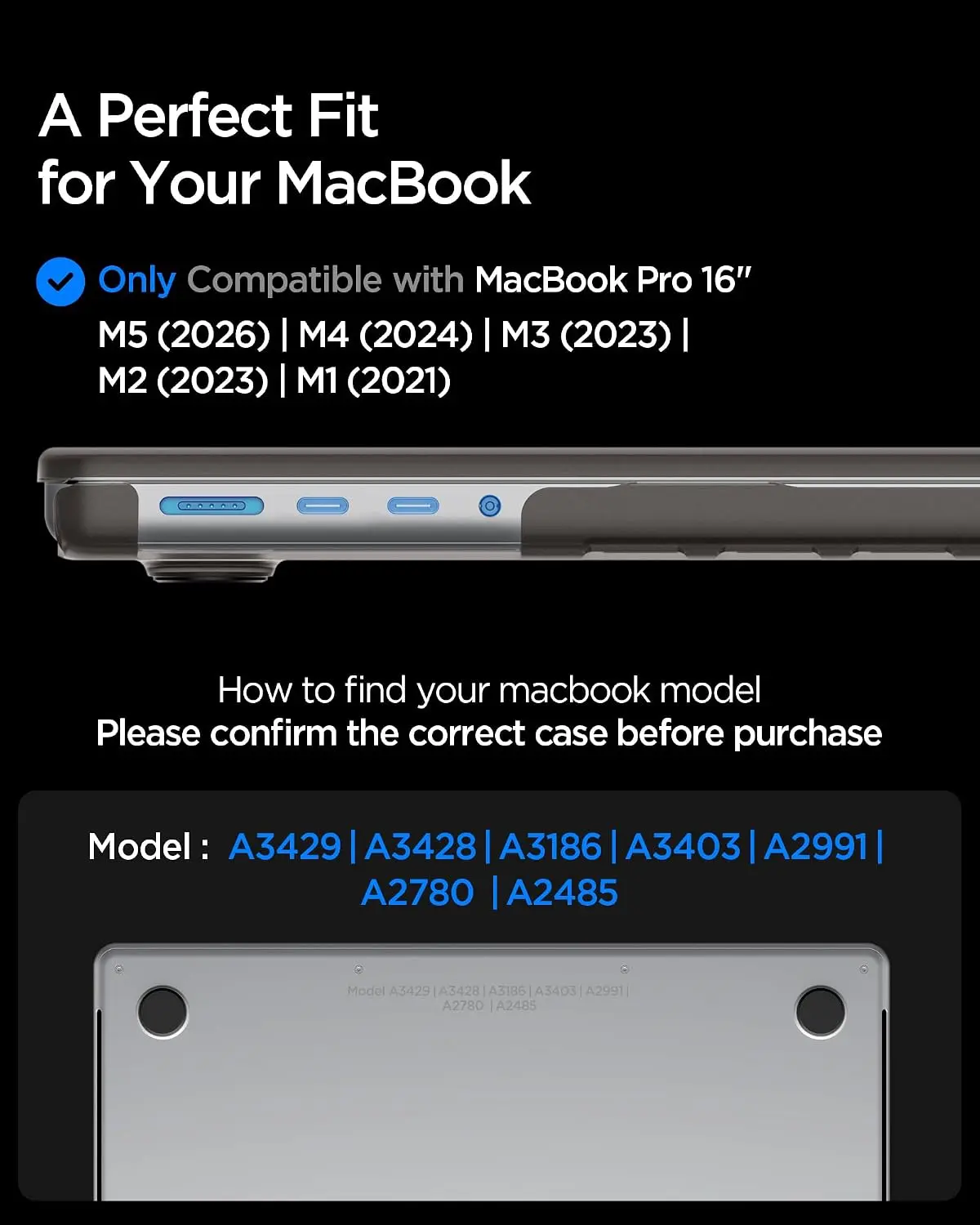 Spigen Air Skin Macbook Pro 16 (M5/M4/M3/M2/M1) Hoes Hardcase Transparant Zwart afbeelding 3