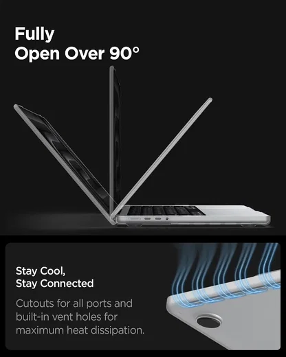 Spigen Air Skin Macbook Pro 16 (M5/M4/M3/M2/M1) Hoes Hardcase Transparant afbeelding 7