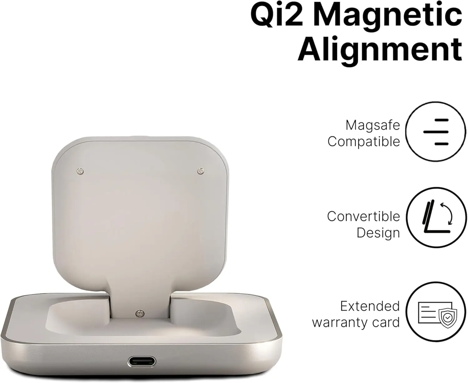 ZENS Magnetic Nightstand Charger 15W met Qi2 en MagSafe Wit afbeelding 3