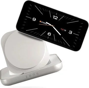 ZENS Magnetic Nightstand Charger 15W met Qi2 en MagSafe Wit